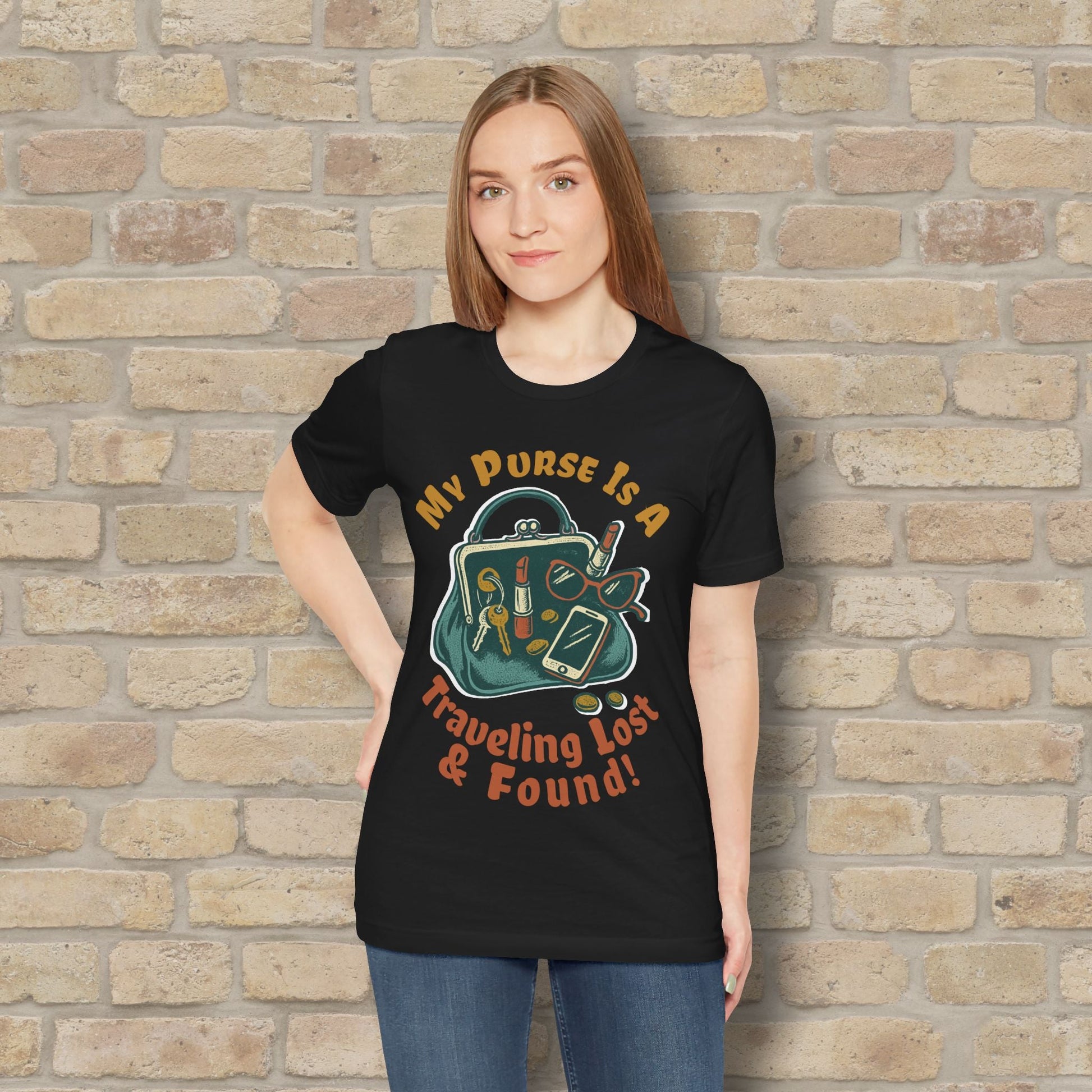 Graphic & Text My Purse Is A Traveling Lost & Found Tee - Vibrant Styles