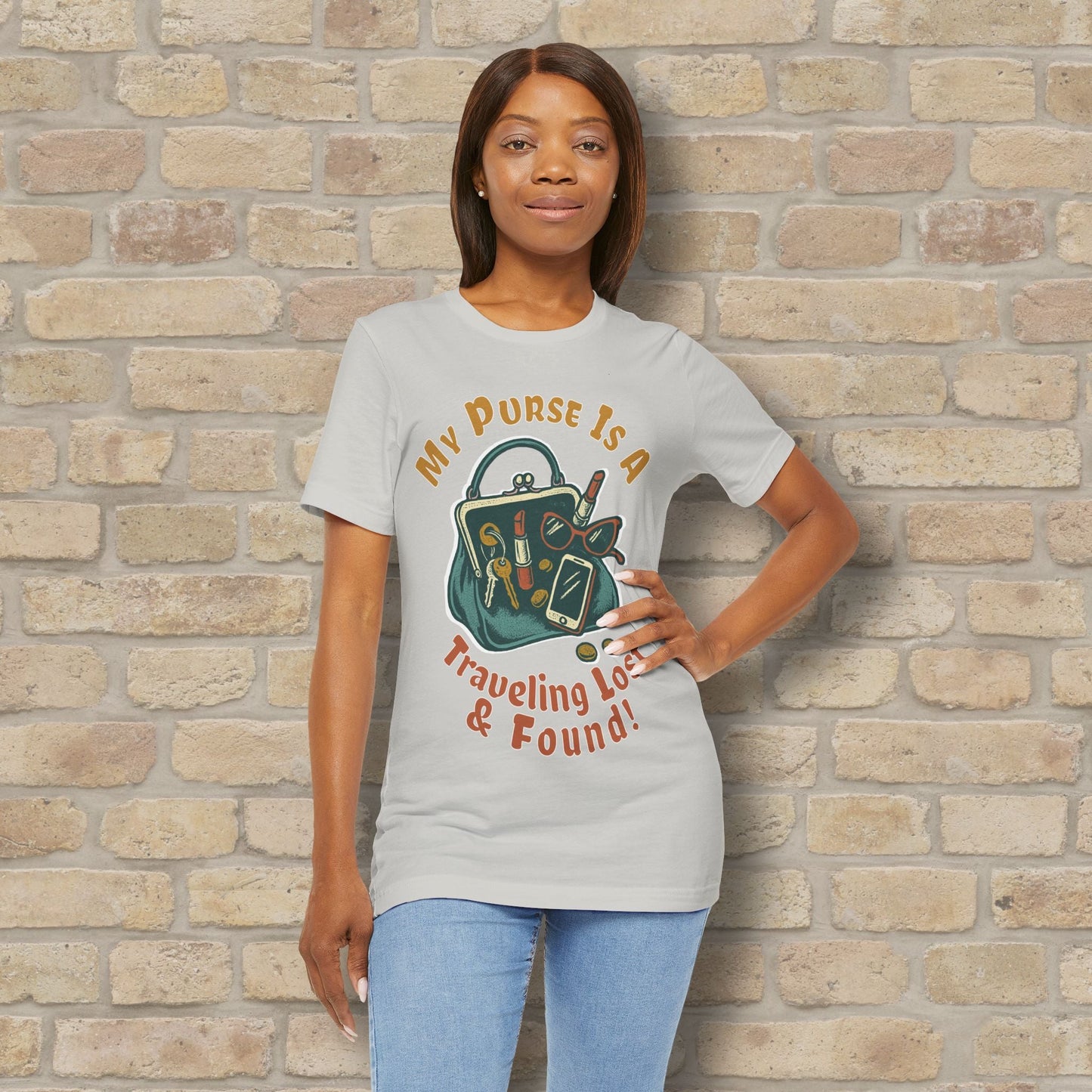 Graphic & Text My Purse Is A Traveling Lost & Found Tee - Vibrant Styles