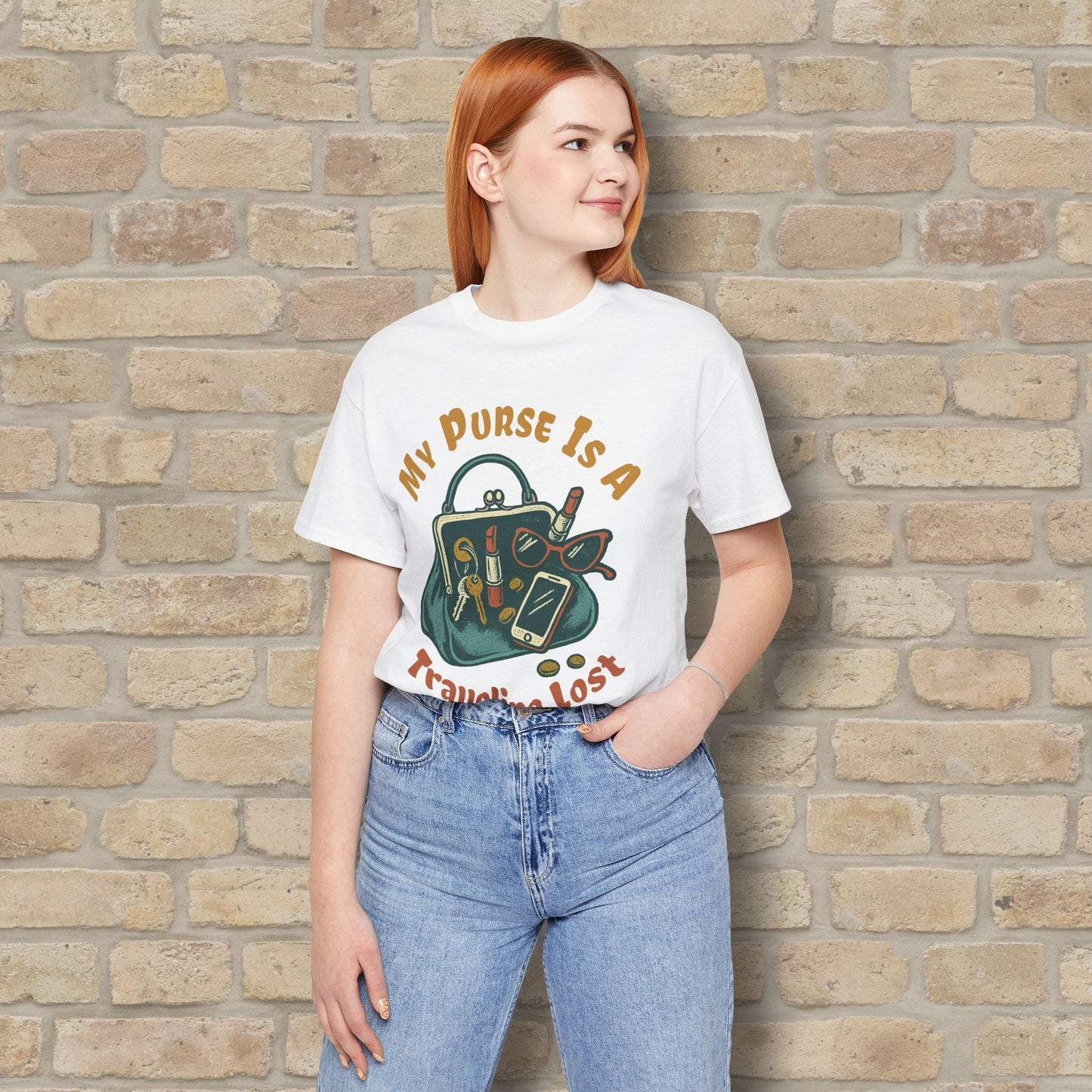 Graphic & Text My Purse Is A Traveling Lost & Found Tee - Vibrant Styles