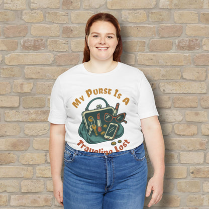 Graphic & Text My Purse Is A Traveling Lost & Found Tee - Vibrant Styles