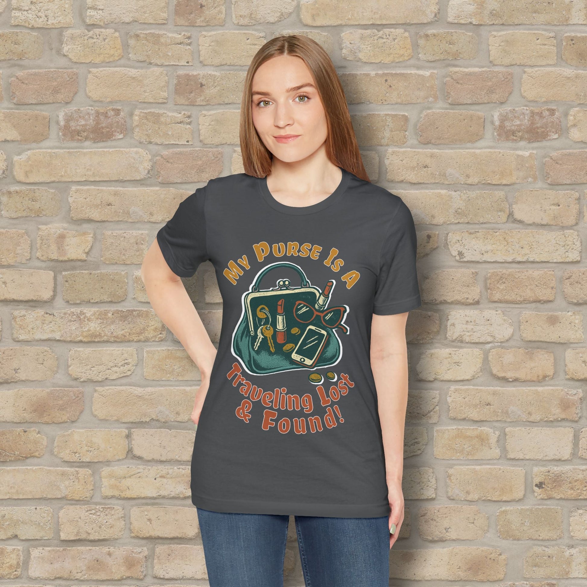 Graphic & Text My Purse Is A Traveling Lost & Found Tee - Vibrant Styles