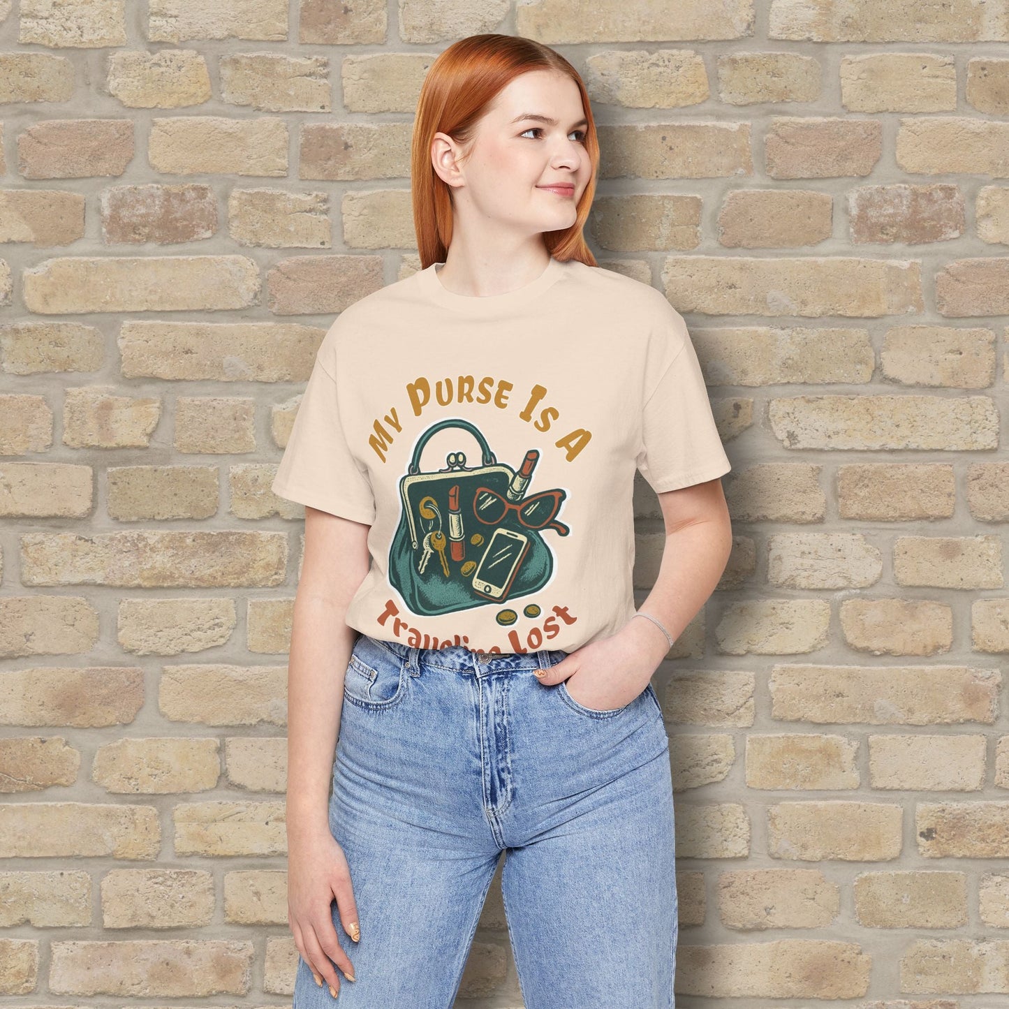 Graphic & Text My Purse Is A Traveling Lost & Found Tee - Vibrant Styles