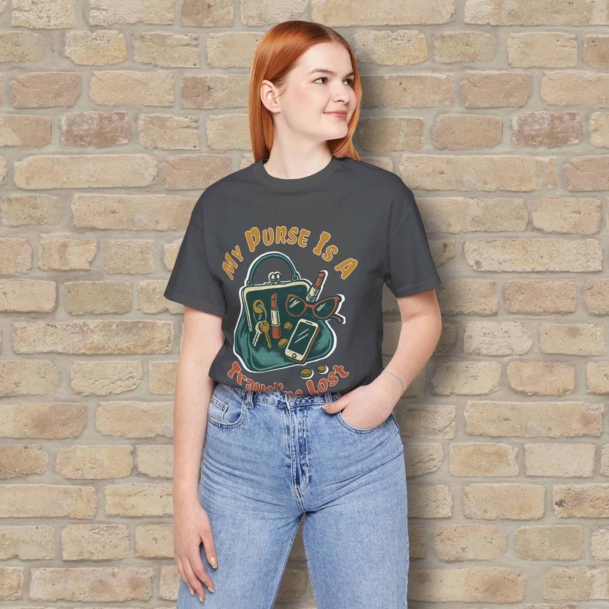 Graphic & Text My Purse Is A Traveling Lost & Found Tee - Vibrant Styles