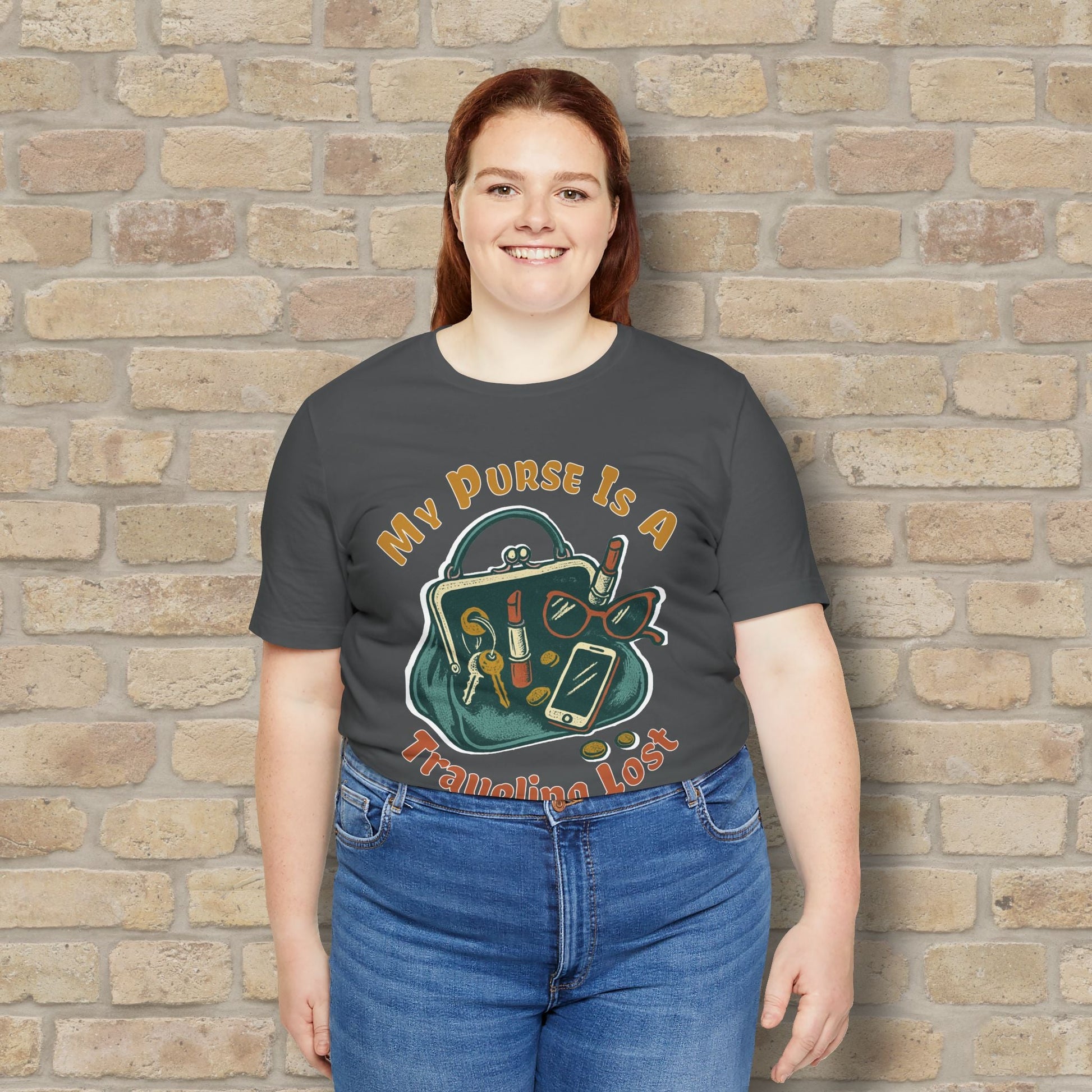 Graphic & Text My Purse Is A Traveling Lost & Found Tee - Vibrant Styles