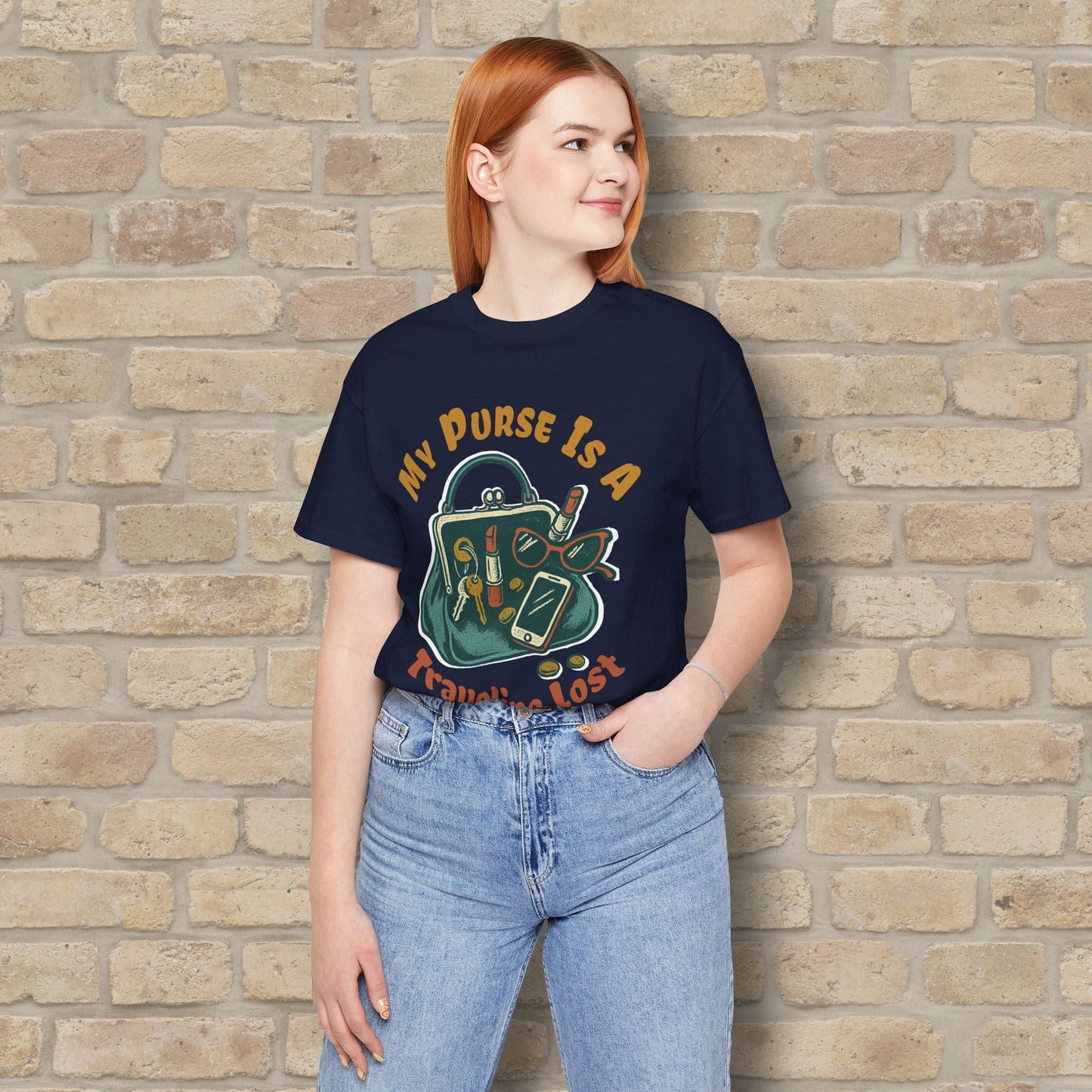 Graphic & Text My Purse Is A Traveling Lost & Found Tee - Vibrant Styles