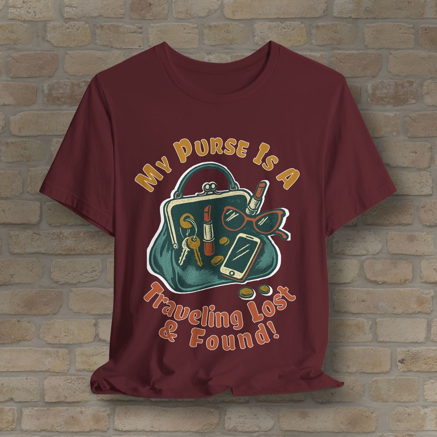 Graphic & Text My Purse Is A Traveling Lost & Found Tee - Vibrant Styles
