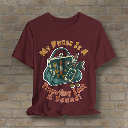 Graphic & Text My Purse Is A Traveling Lost & Found Tee - Vibrant Styles