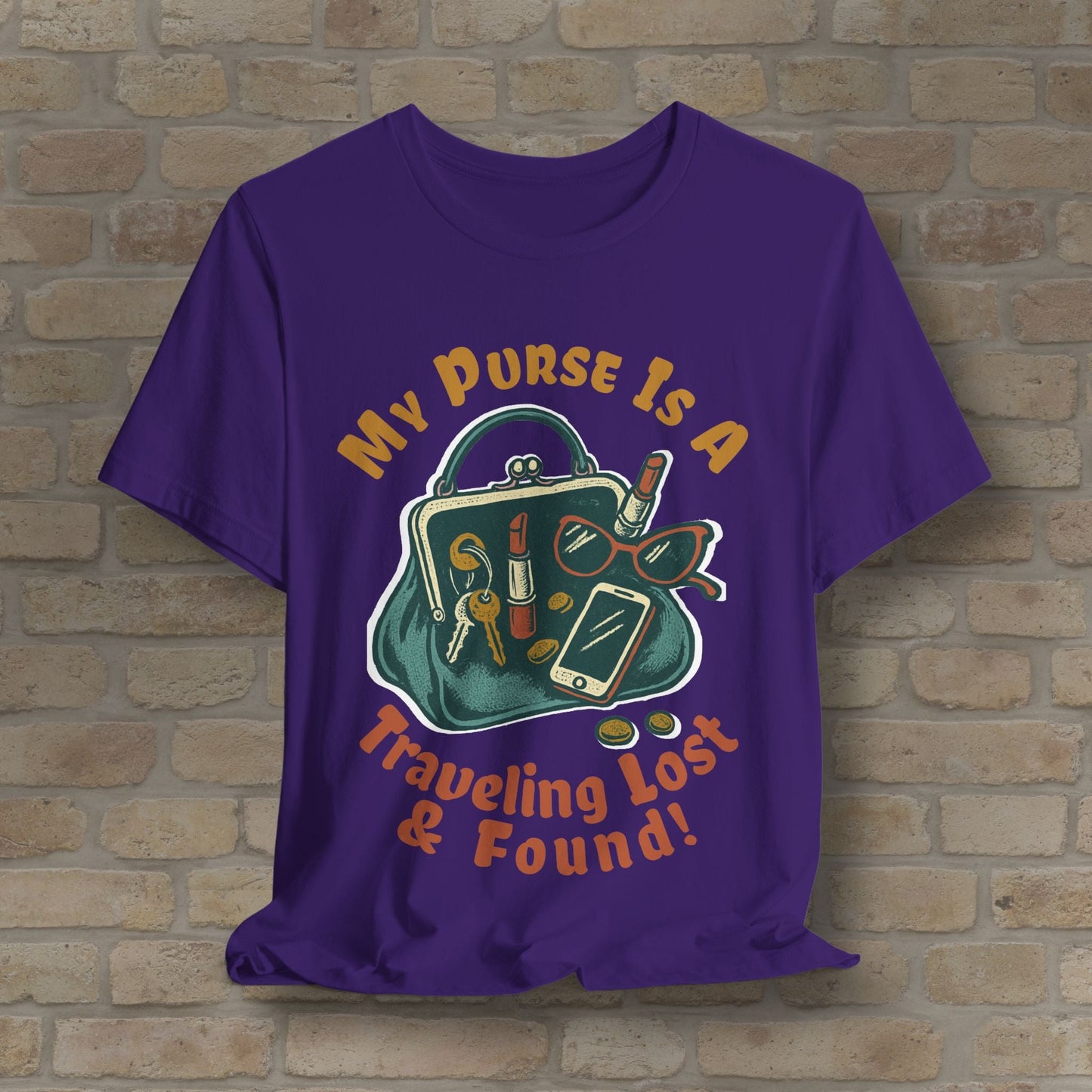 Graphic & Text My Purse Is A Traveling Lost & Found Tee - Vibrant Styles