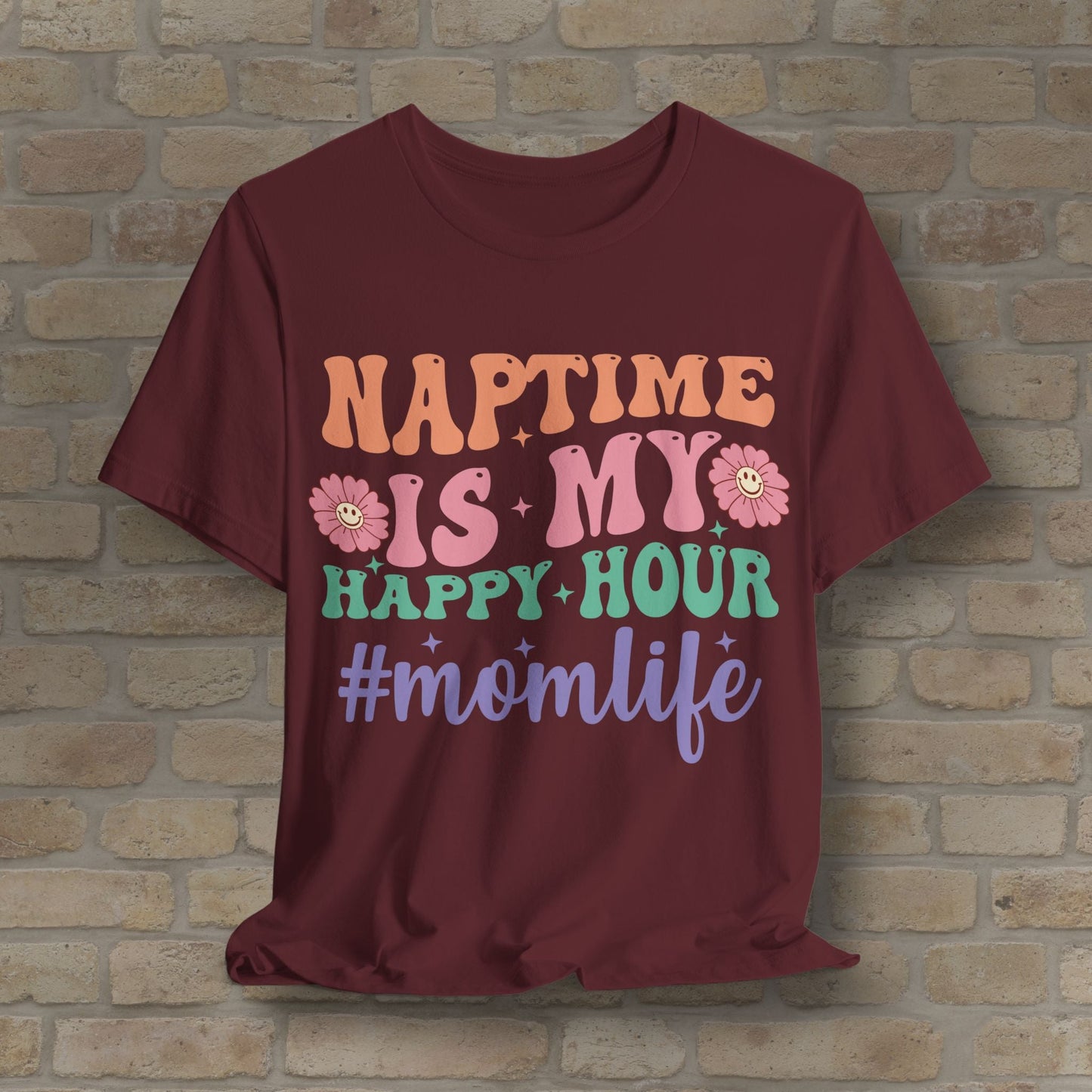 Mostly Text T-Shirts Naptime = Happy Hour Tee - Vibrant Styles