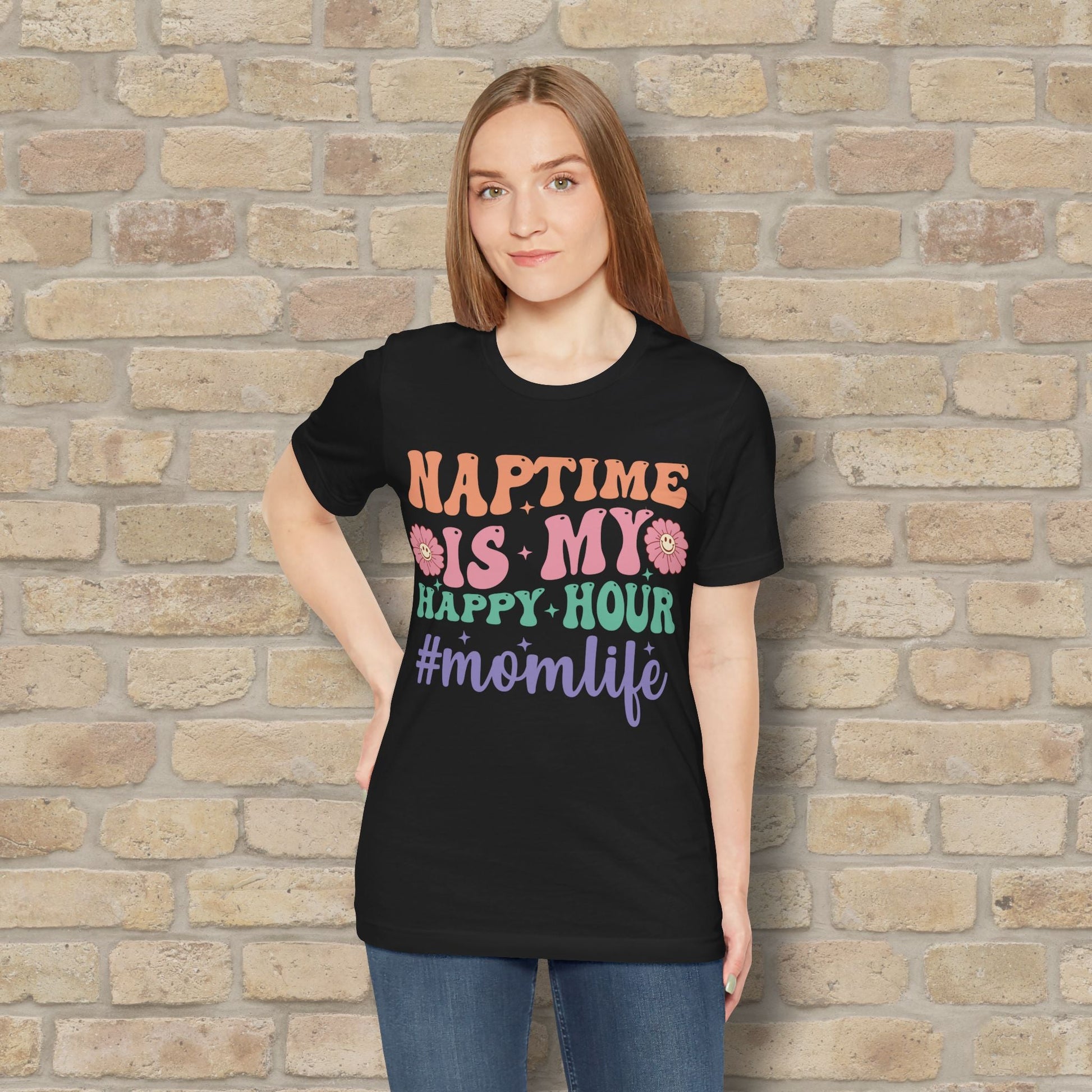 Mostly Text T-Shirts Naptime = Happy Hour Tee - Vibrant Styles