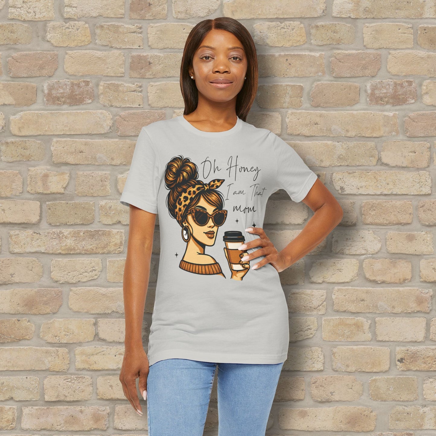 Graphic & Text T-Shirts Oh Honey, I Am That Mom – Coffee & Confidence Tee - Vibrant Styles
