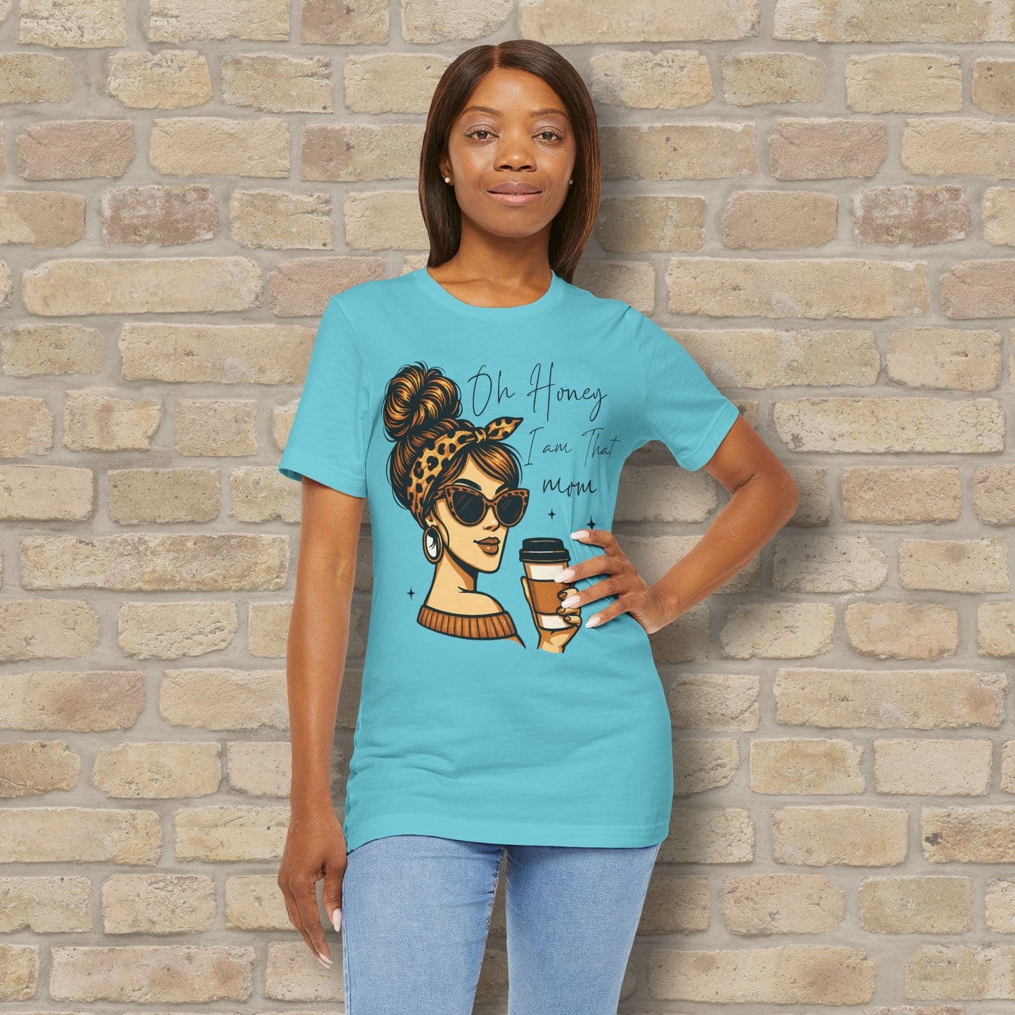 Graphic & Text T-Shirts Oh Honey, I Am That Mom – Coffee & Confidence Tee - Vibrant Styles