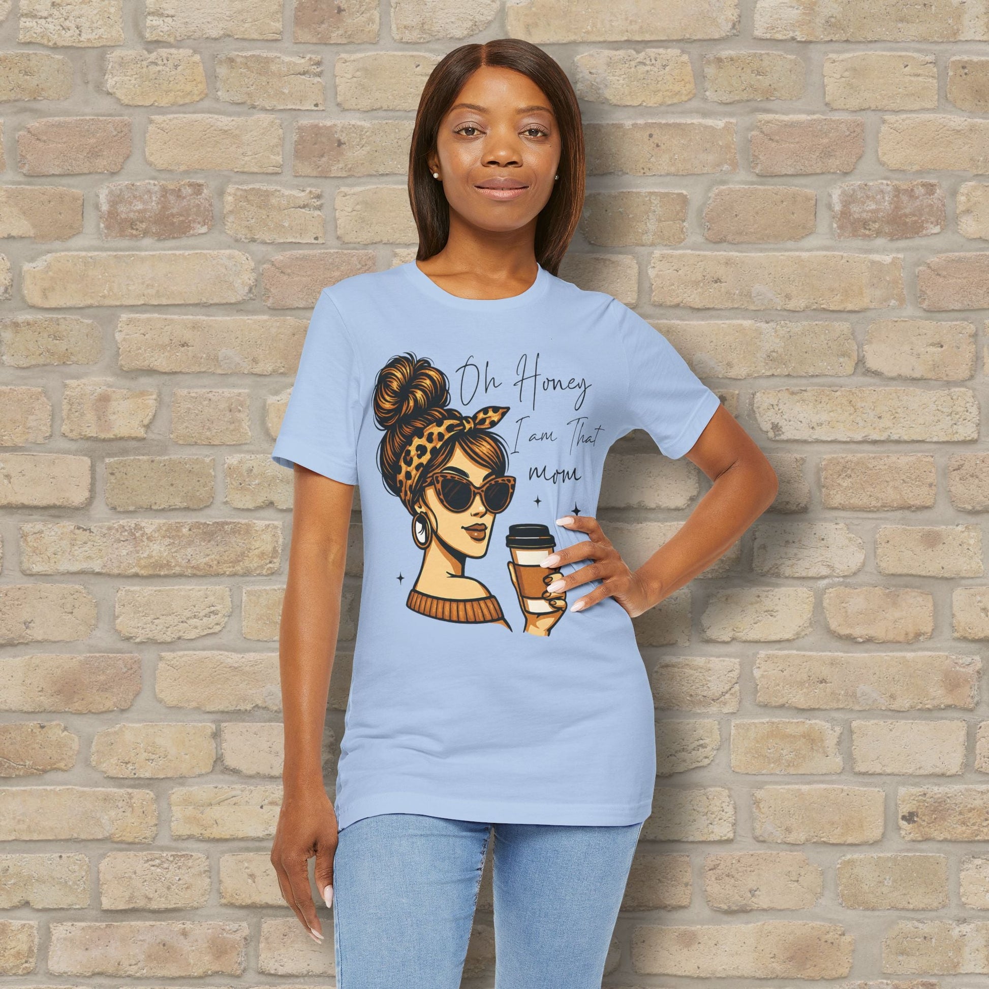 Graphic & Text T-Shirts Oh Honey, I Am That Mom – Coffee & Confidence Tee - Vibrant Styles