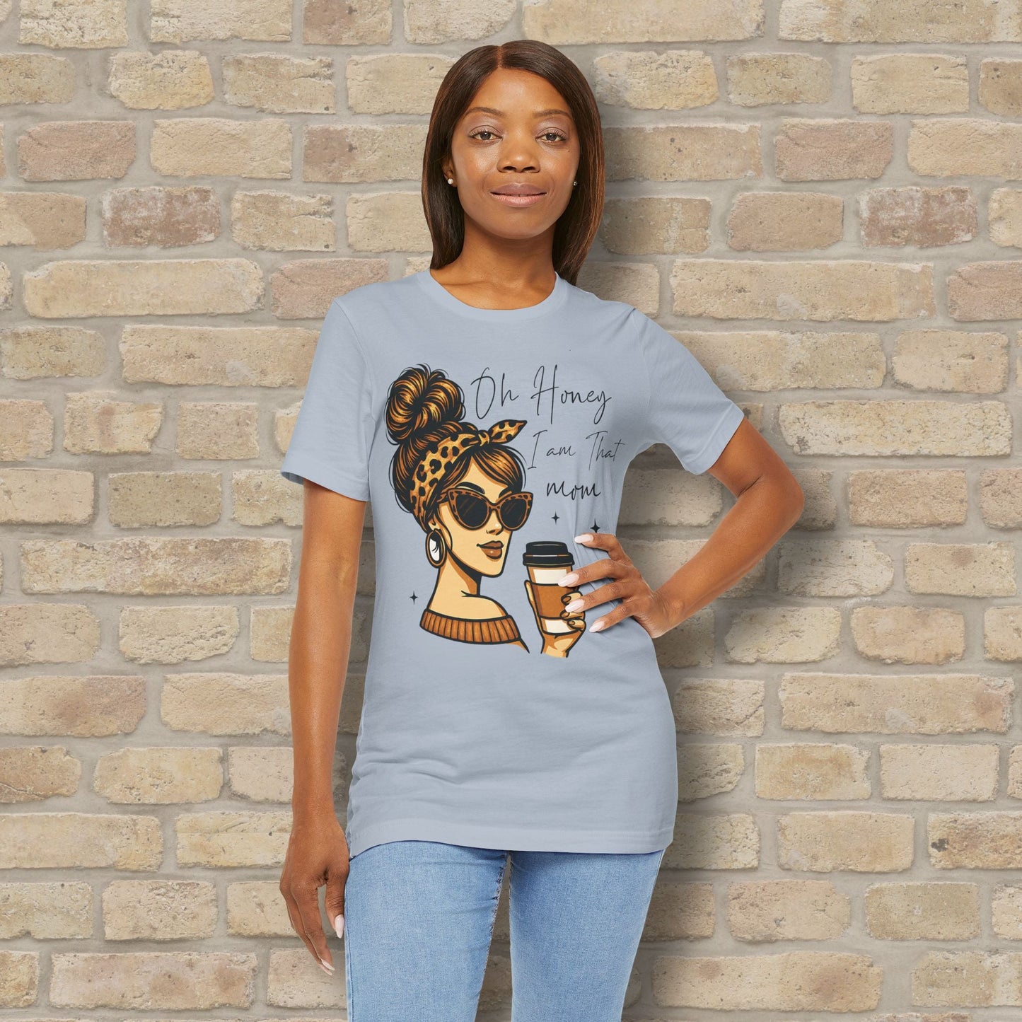 Graphic & Text T-Shirts Oh Honey, I Am That Mom – Coffee & Confidence Tee - Vibrant Styles