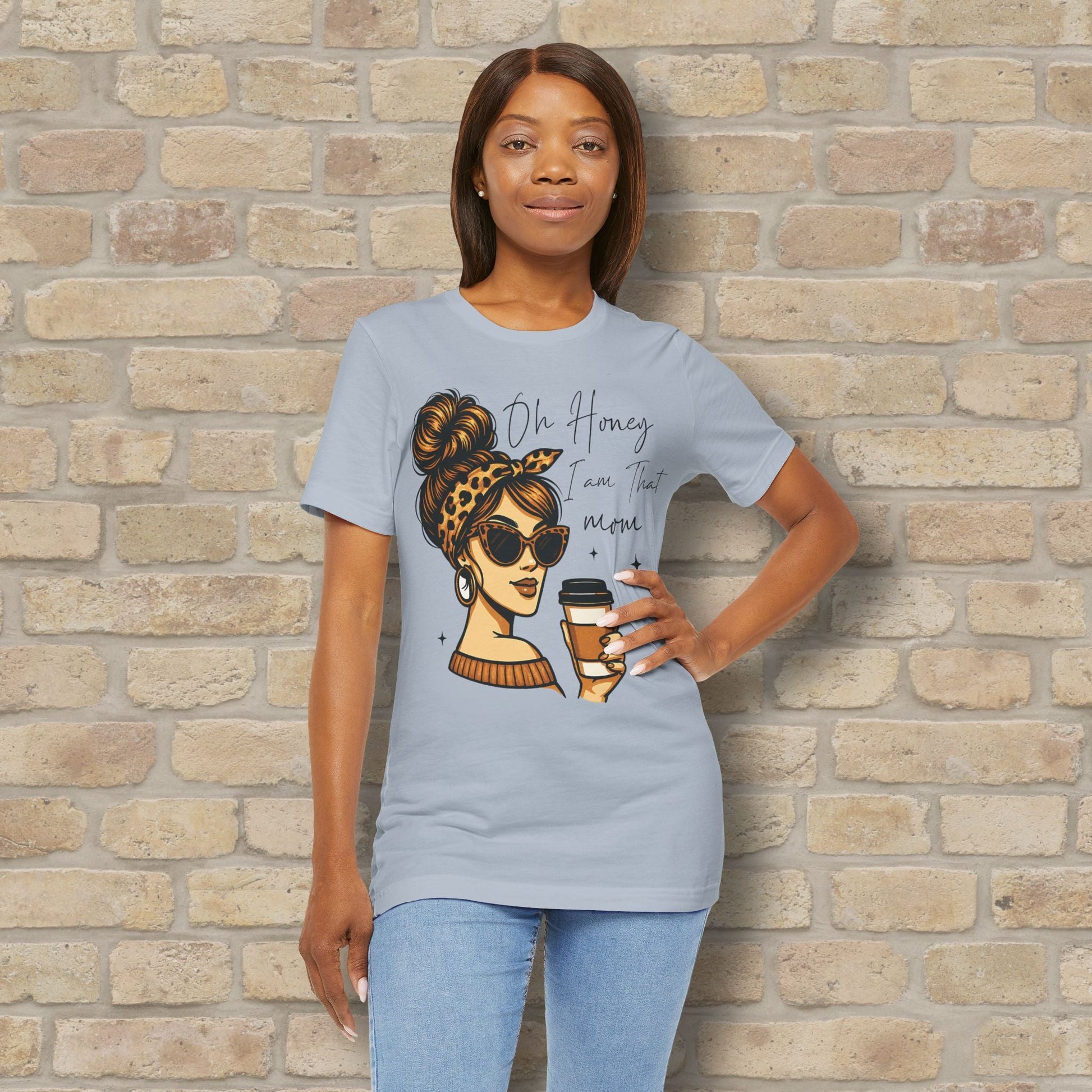 Graphic & Text T-Shirts Oh Honey, I Am That Mom – Coffee & Confidence Tee - Vibrant Styles