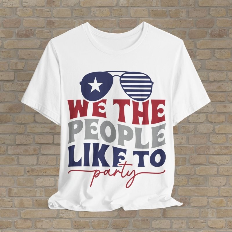 Mostly Text T-Shirts Party Like A Patriot Tee - Vibrant Styles