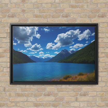 Canvas Patagonian Blue Matte Canvas, Pinewood Framed - Vibrant Styles