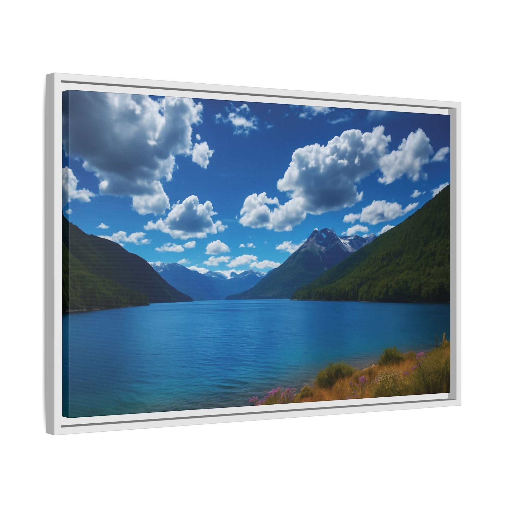 Canvas Patagonian Blue Matte Canvas, Pinewood Framed - Vibrant Styles