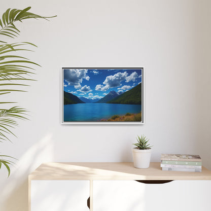 Canvas Patagonian Blue Matte Canvas, Pinewood Framed - Vibrant Styles