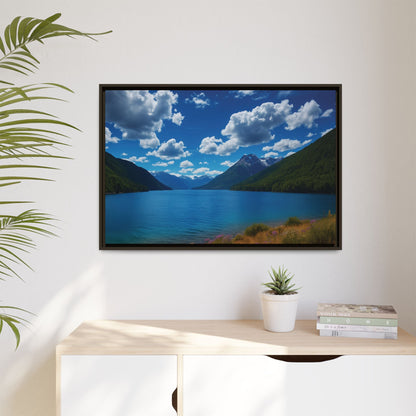 Canvas Patagonian Blue Matte Canvas, Pinewood Framed - Vibrant Styles
