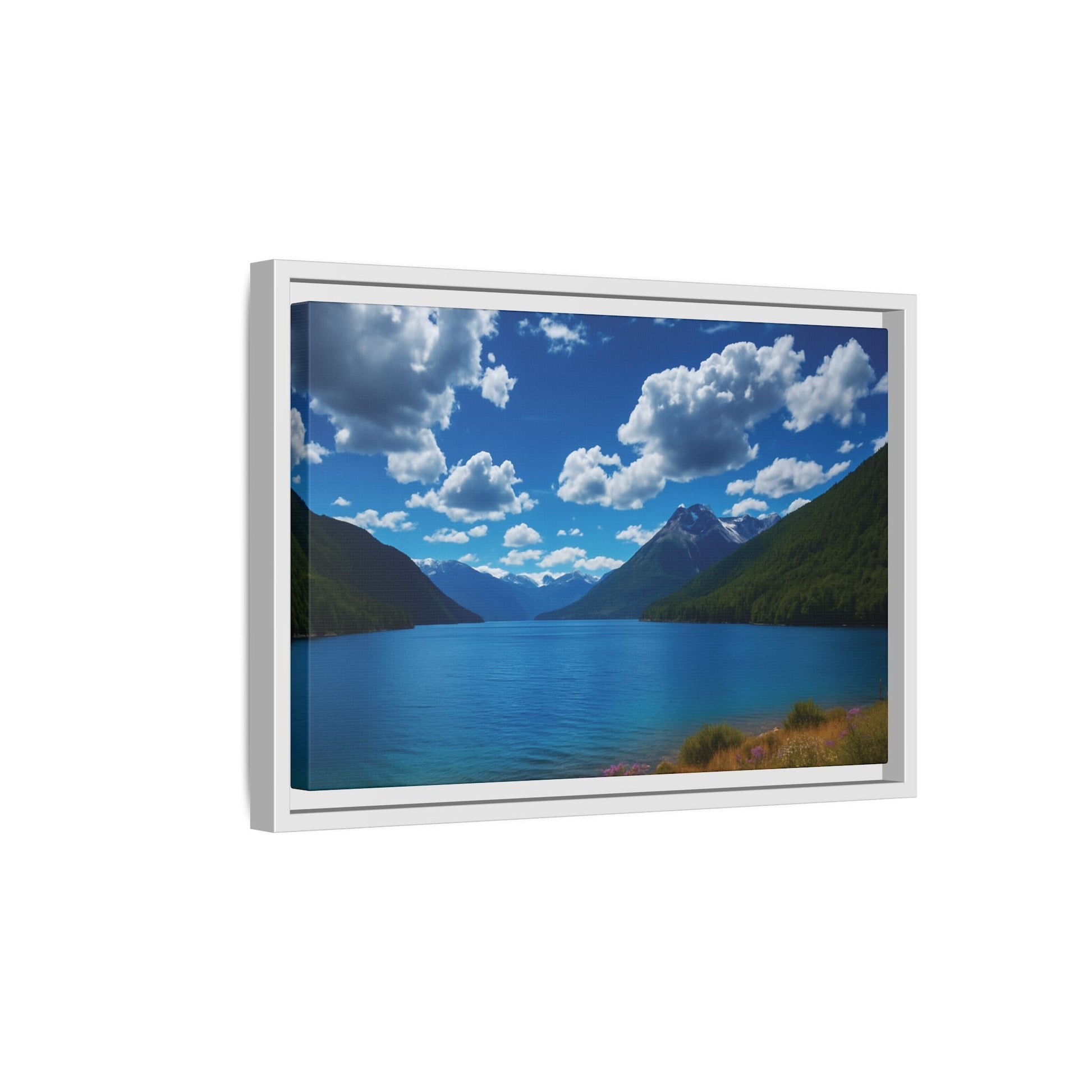 Canvas Patagonian Blue Matte Canvas, Pinewood Framed - Vibrant Styles