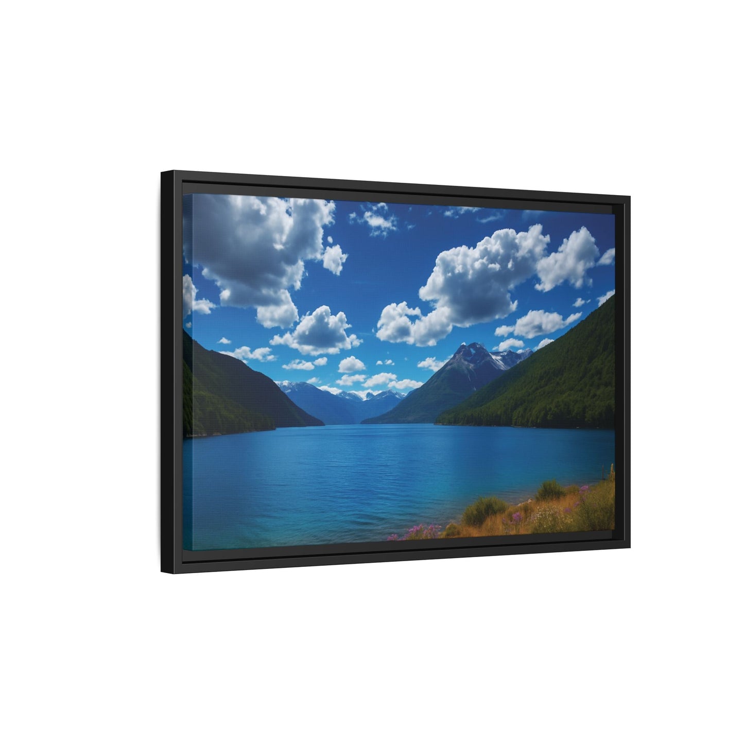 Canvas Patagonian Blue Matte Canvas, Pinewood Framed - Vibrant Styles