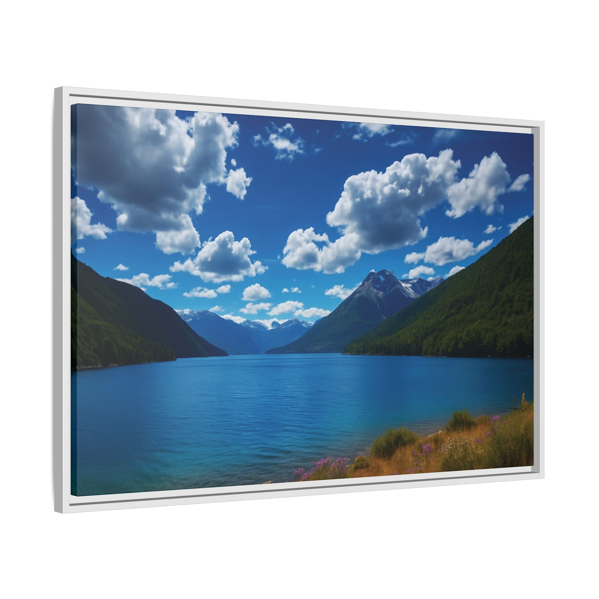 Canvas Patagonian Blue Matte Canvas, Pinewood Framed - Vibrant Styles