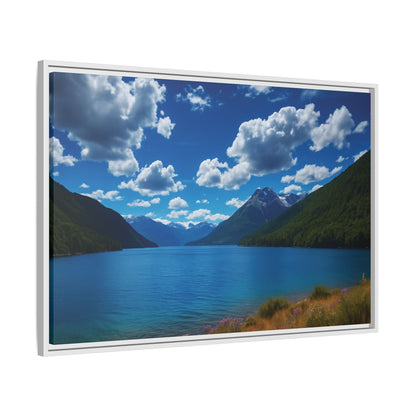 Canvas Patagonian Blue Matte Canvas, Pinewood Framed - Vibrant Styles