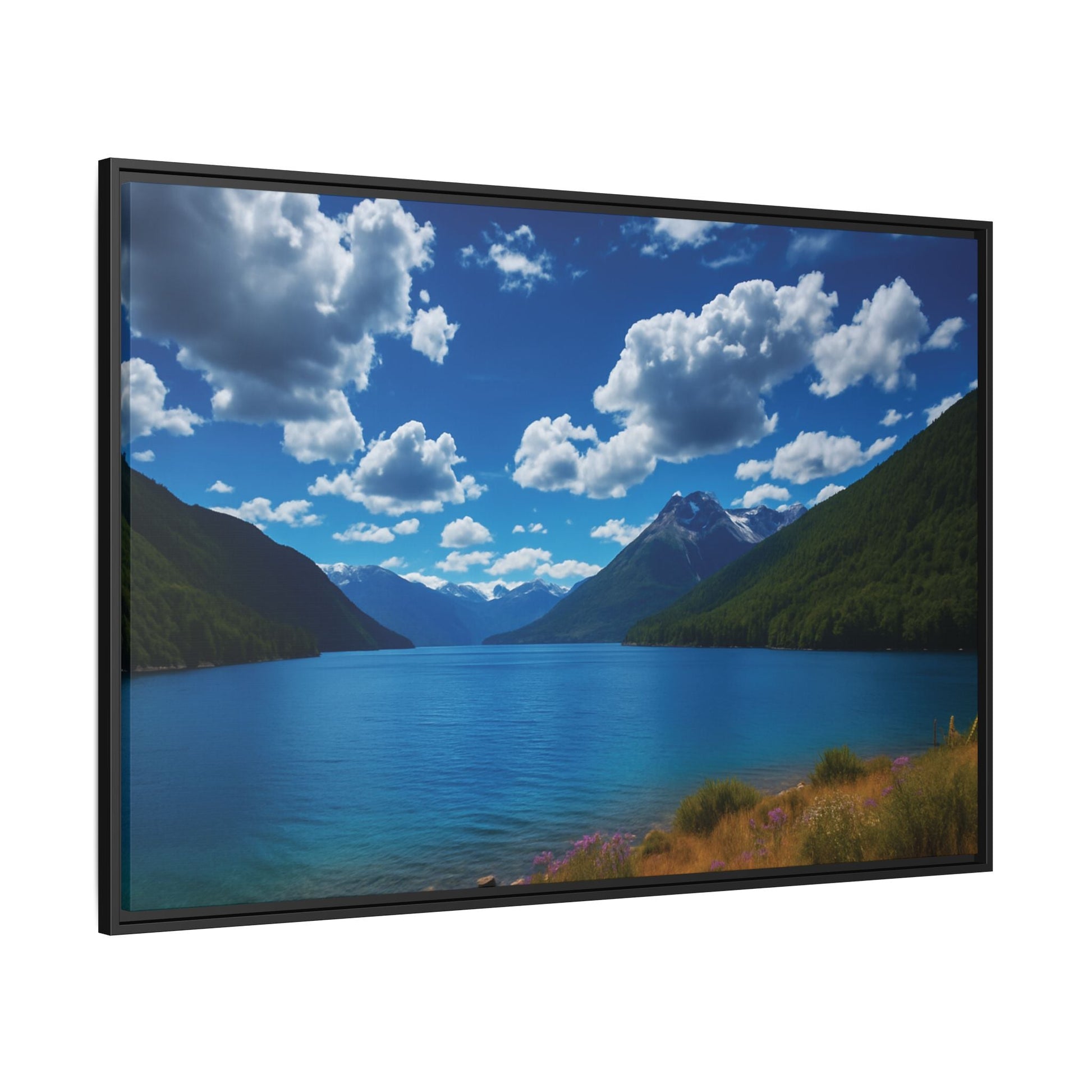 Canvas Patagonian Blue Matte Canvas, Pinewood Framed - Vibrant Styles