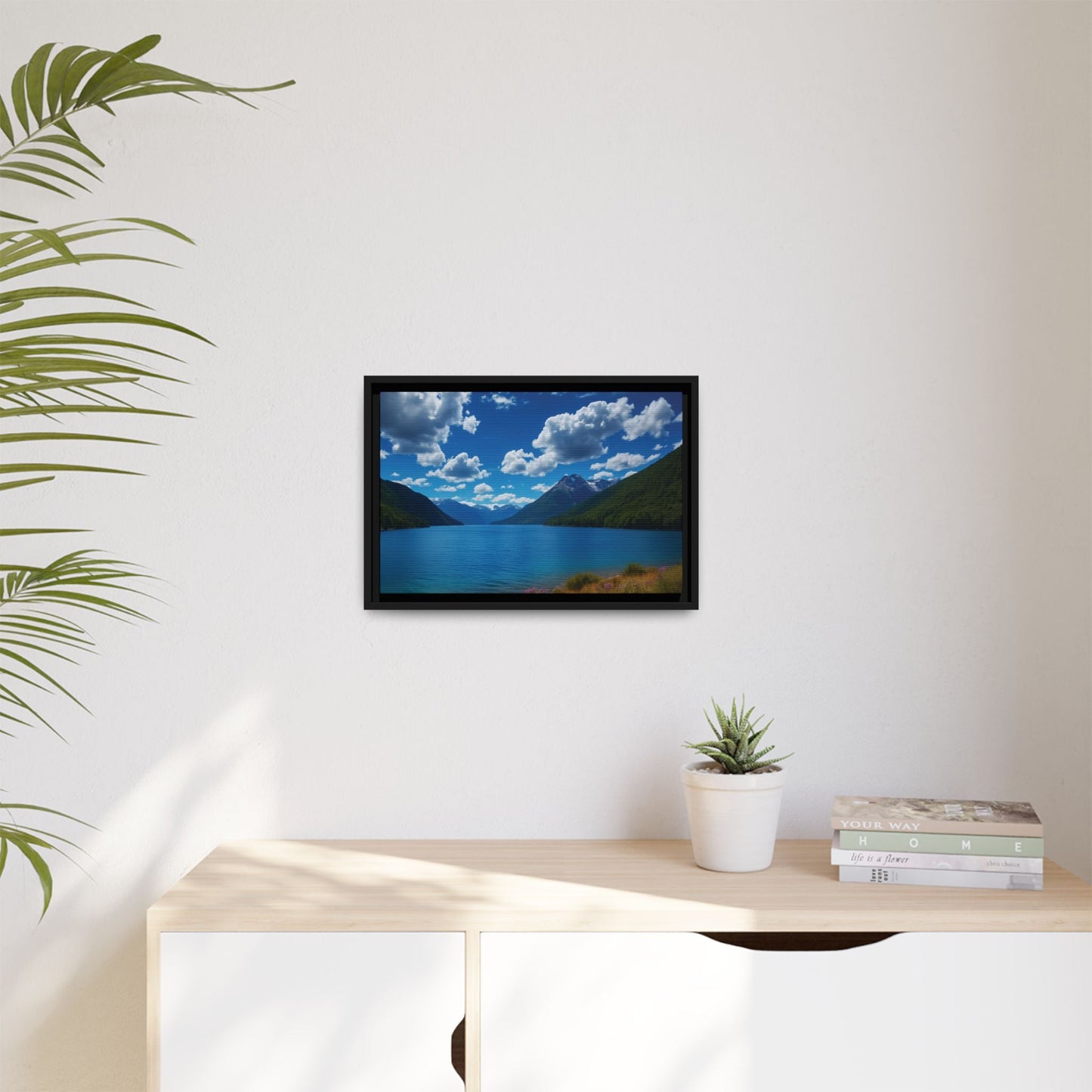 Canvas Patagonian Blue Matte Canvas, Pinewood Framed - Vibrant Styles