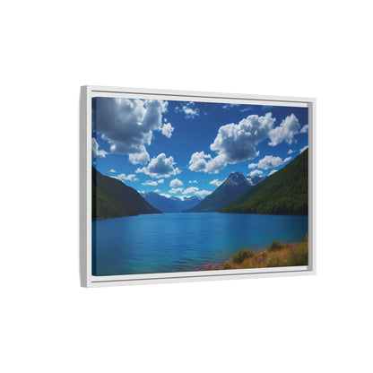 Canvas Patagonian Blue Matte Canvas, Pinewood Framed - Vibrant Styles