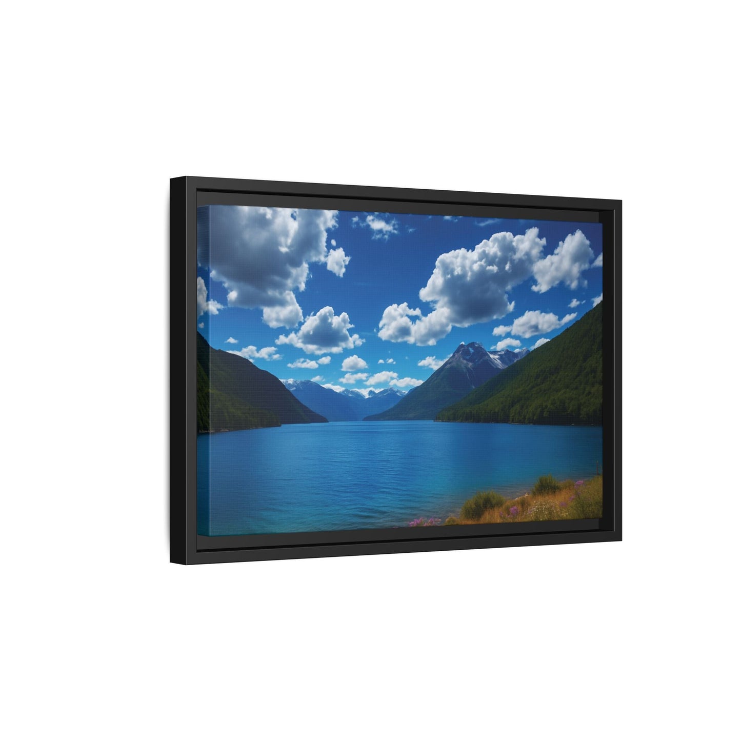 Canvas Patagonian Blue Matte Canvas, Pinewood Framed - Vibrant Styles