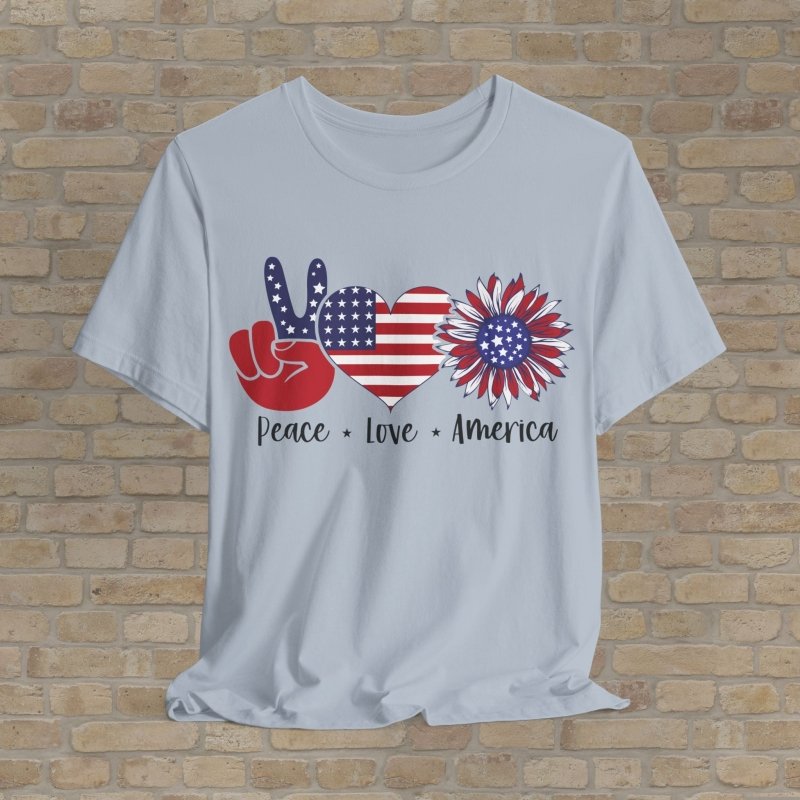 Graphic & Text T-Shirts Peace & Petals USA Tee - Vibrant Styles