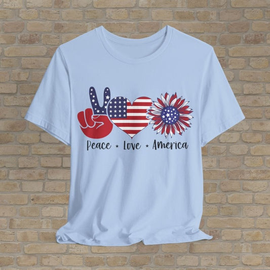 Graphic & Text T-Shirts Peace & Petals USA Tee - Vibrant Styles