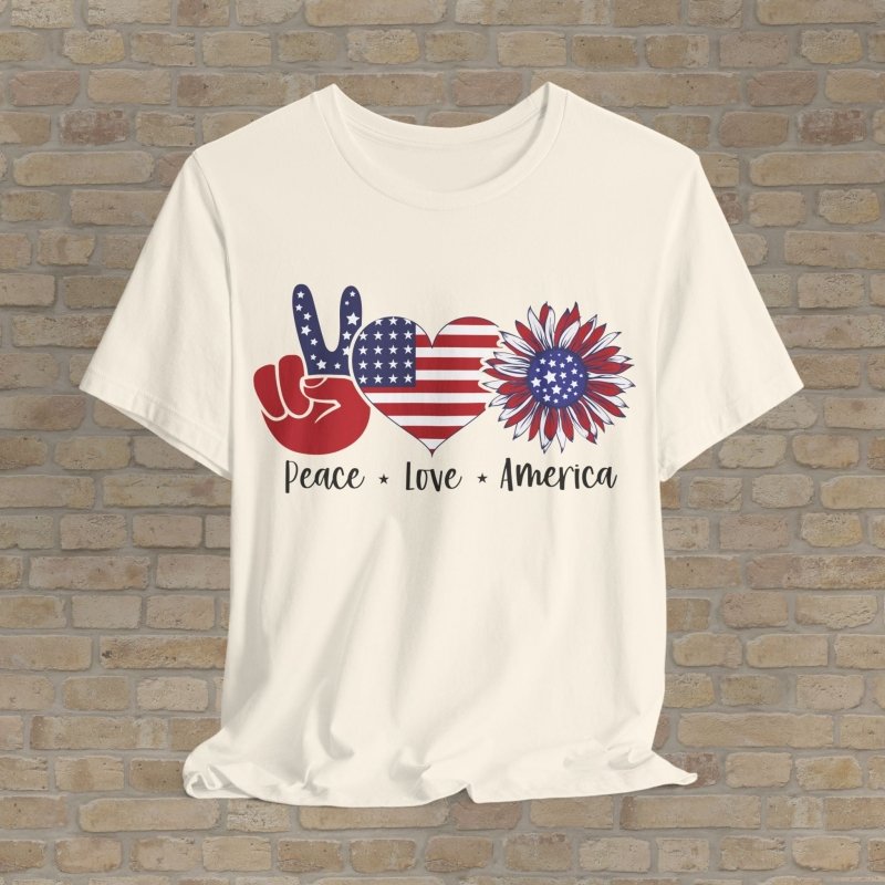 Graphic & Text T-Shirts Peace & Petals USA Tee - Vibrant Styles