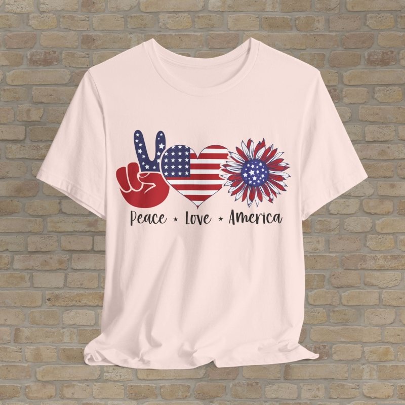 Graphic & Text T-Shirts Peace & Petals USA Tee - Vibrant Styles