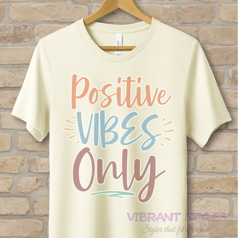 Text Only T-Shirts Positive Vibes Only Tee - Vibrant Styles