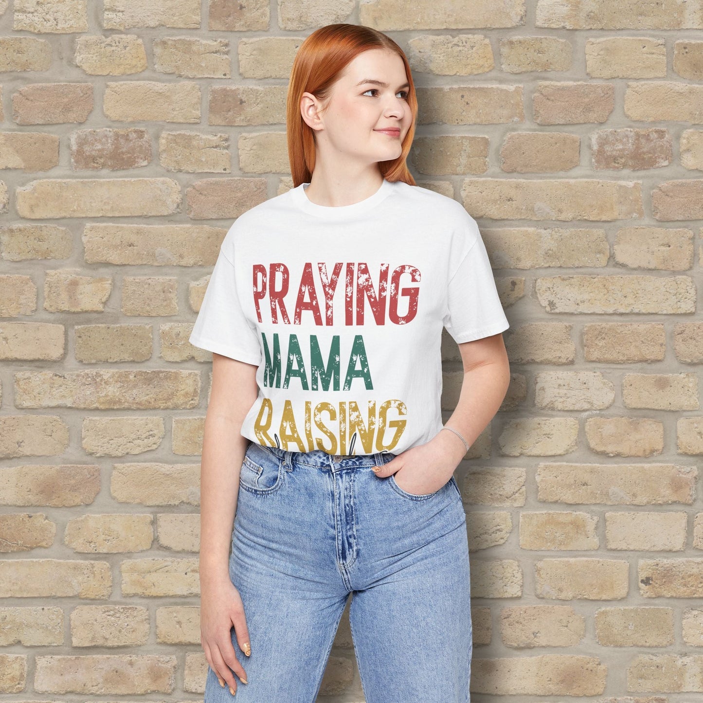 T-Shirt Praying Mama Raising Disciples Tee - Vibrant Styles