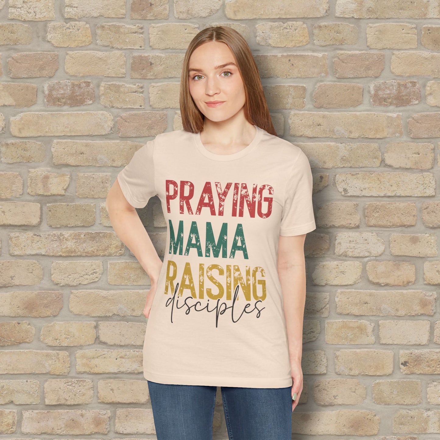 T-Shirt Praying Mama Raising Disciples Tee - Vibrant Styles
