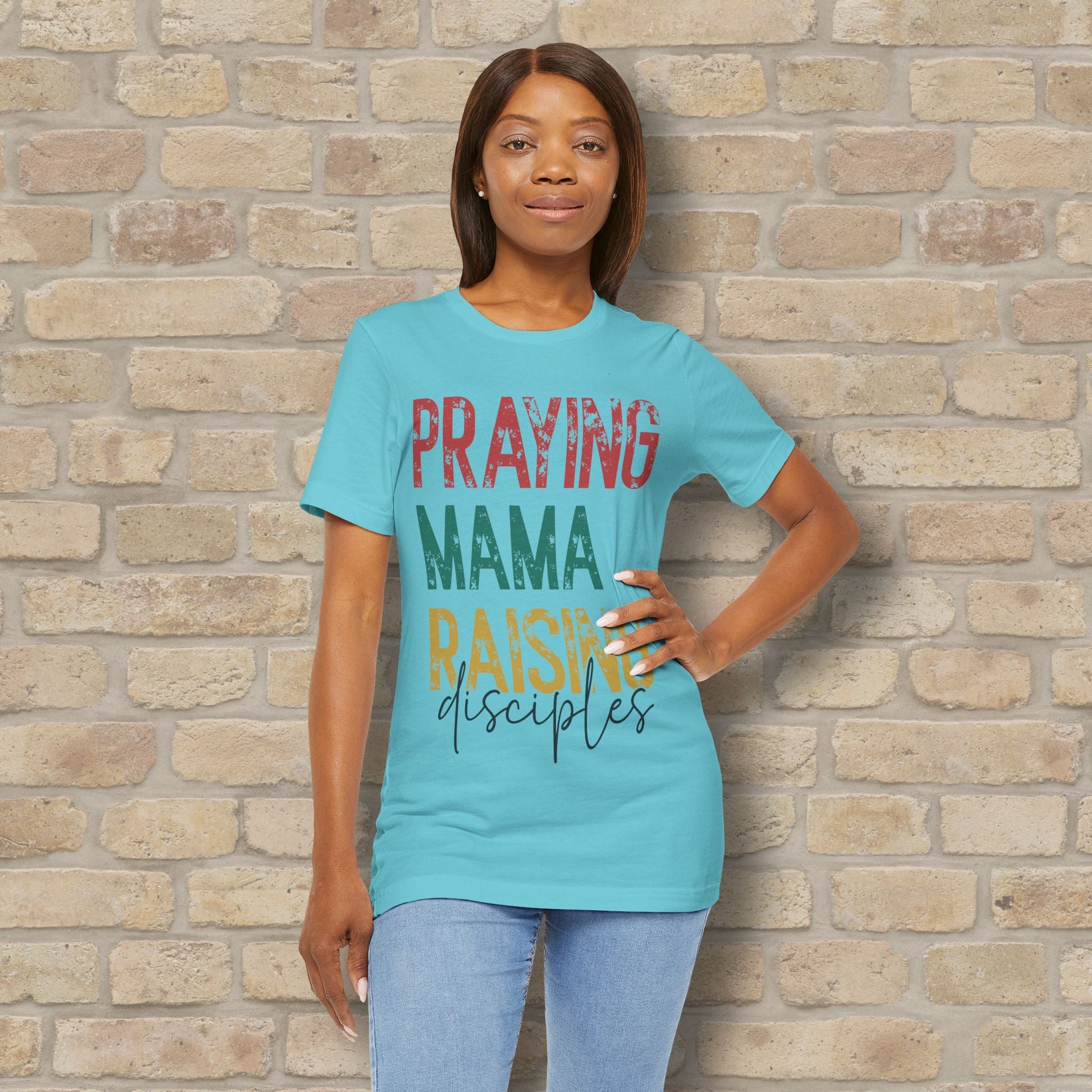 T-Shirt Praying Mama Raising Disciples Tee - Vibrant Styles