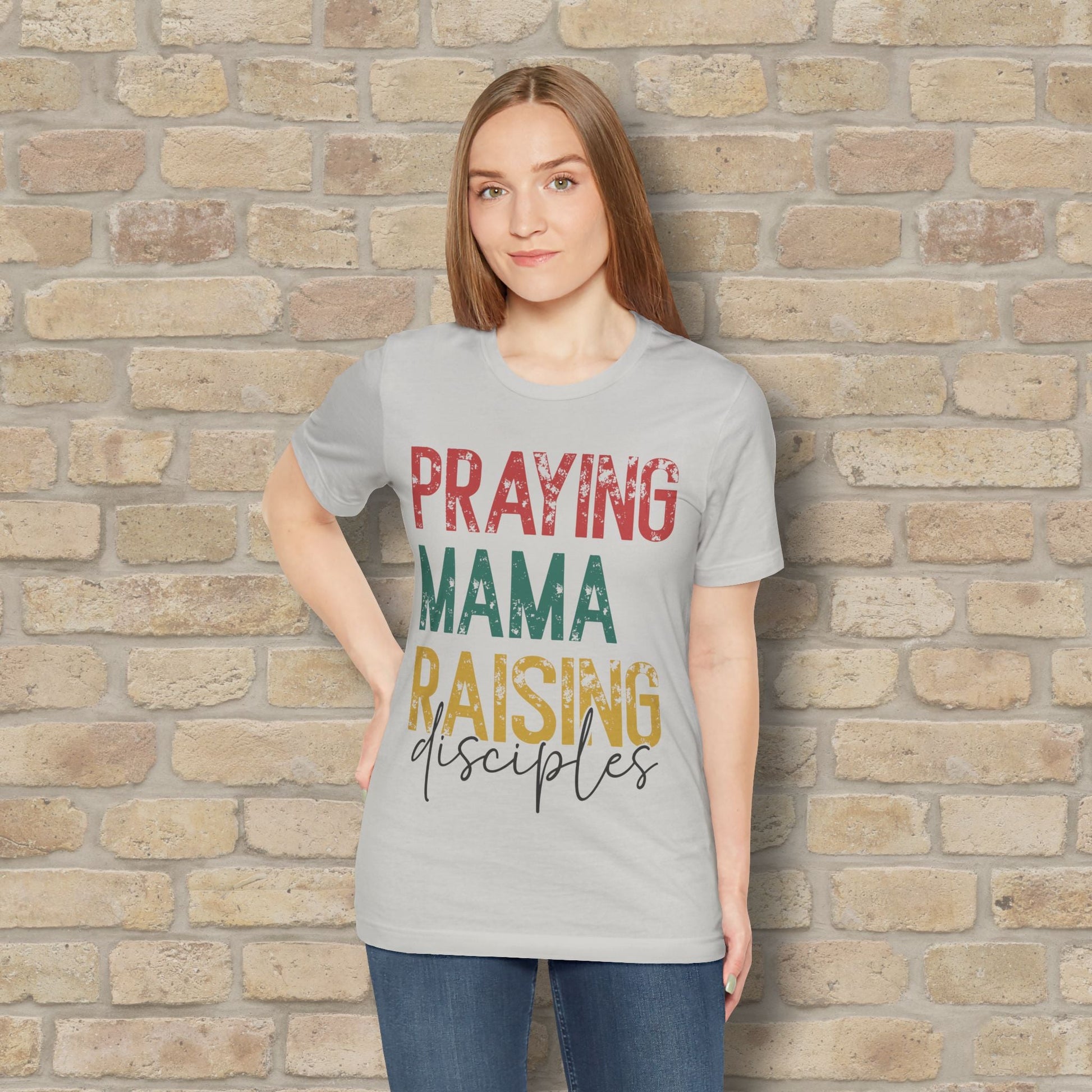 T-Shirt Praying Mama Raising Disciples Tee - Vibrant Styles