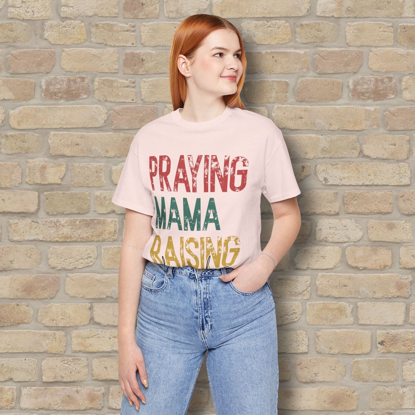 T-Shirt Praying Mama Raising Disciples Tee - Vibrant Styles