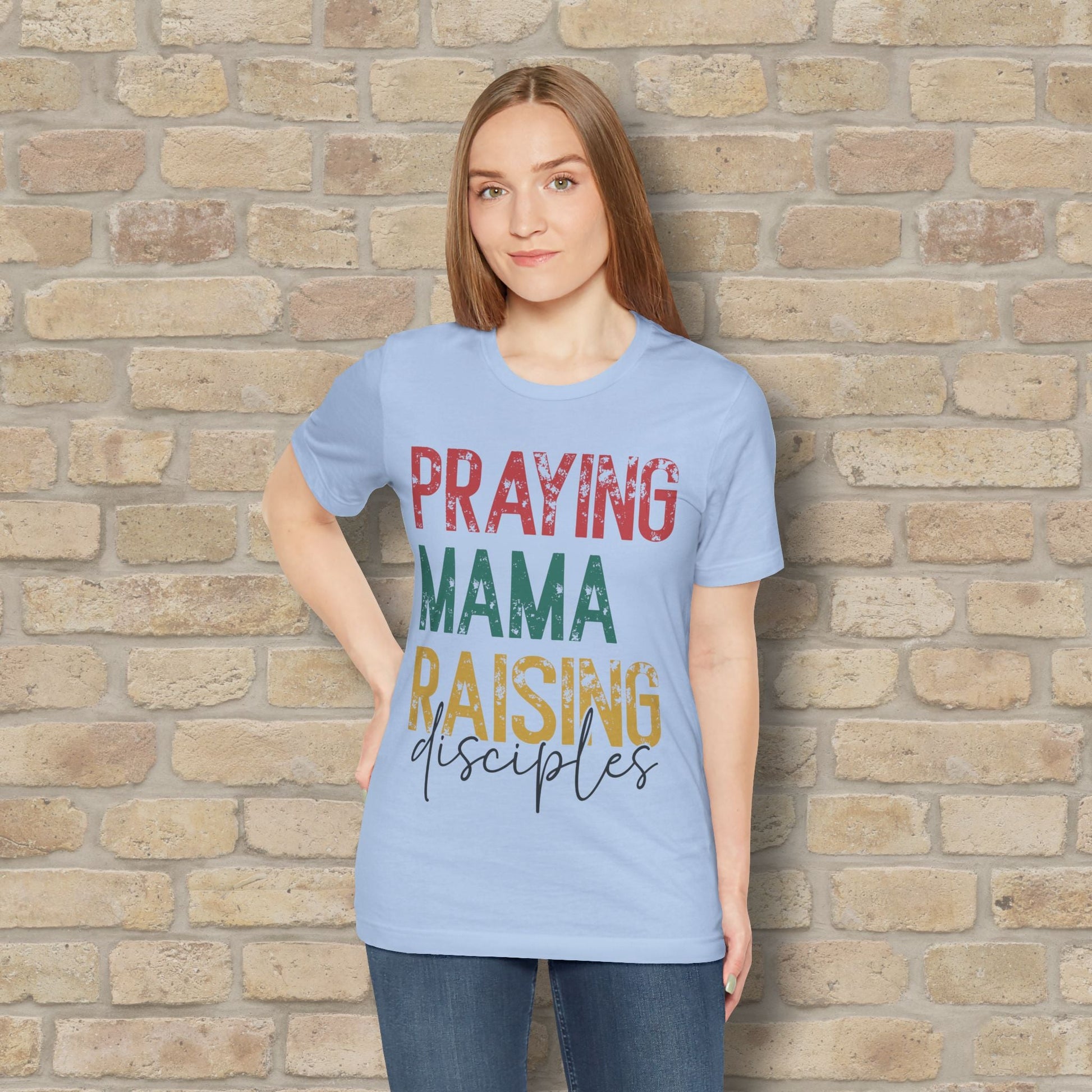 T-Shirt Praying Mama Raising Disciples Tee - Vibrant Styles