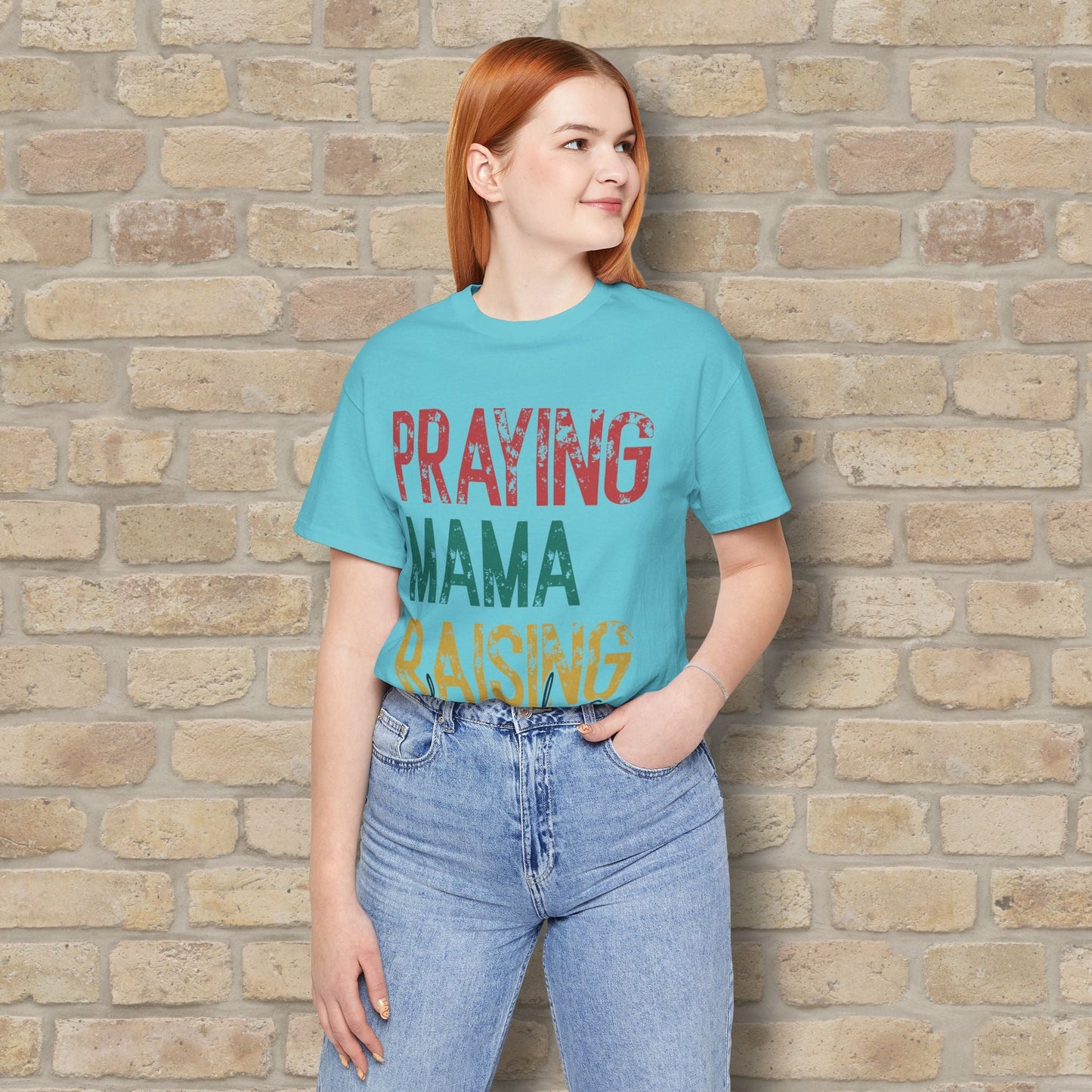 T-Shirt Praying Mama Raising Disciples Tee - Vibrant Styles