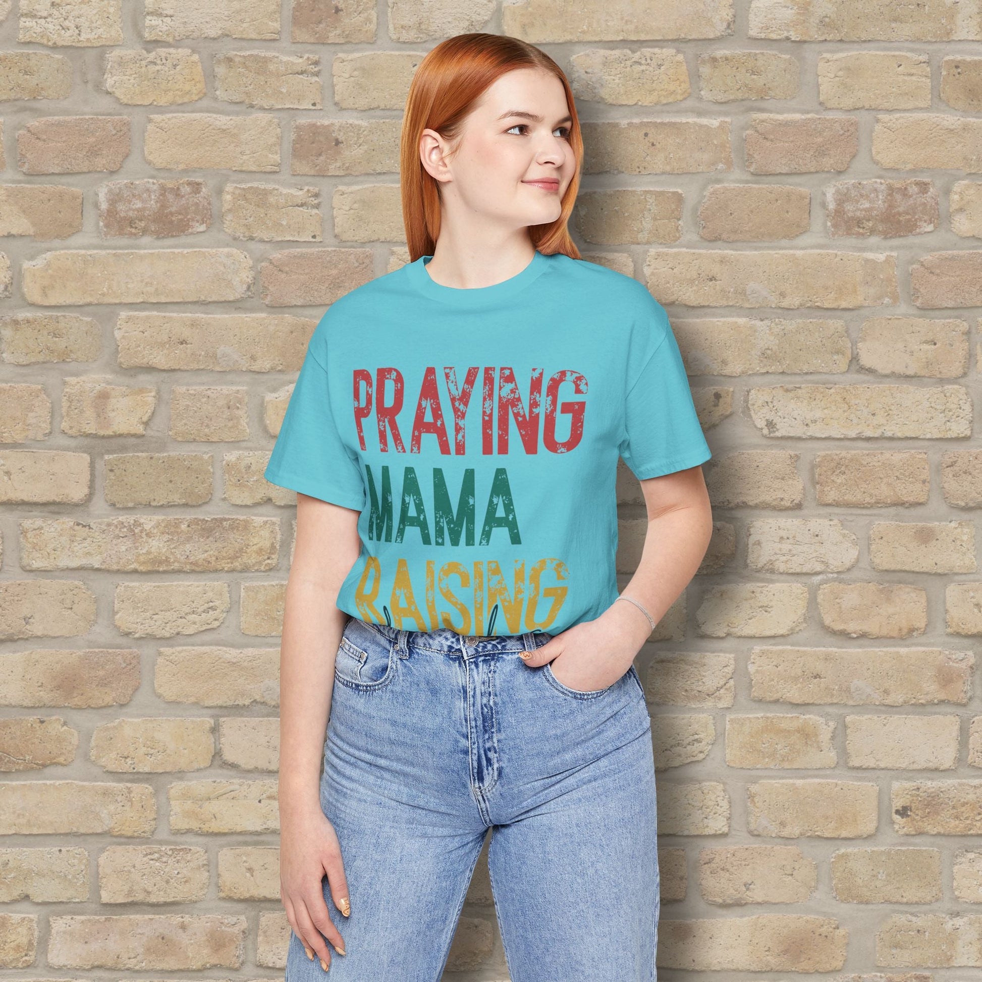 T-Shirt Praying Mama Raising Disciples Tee - Vibrant Styles