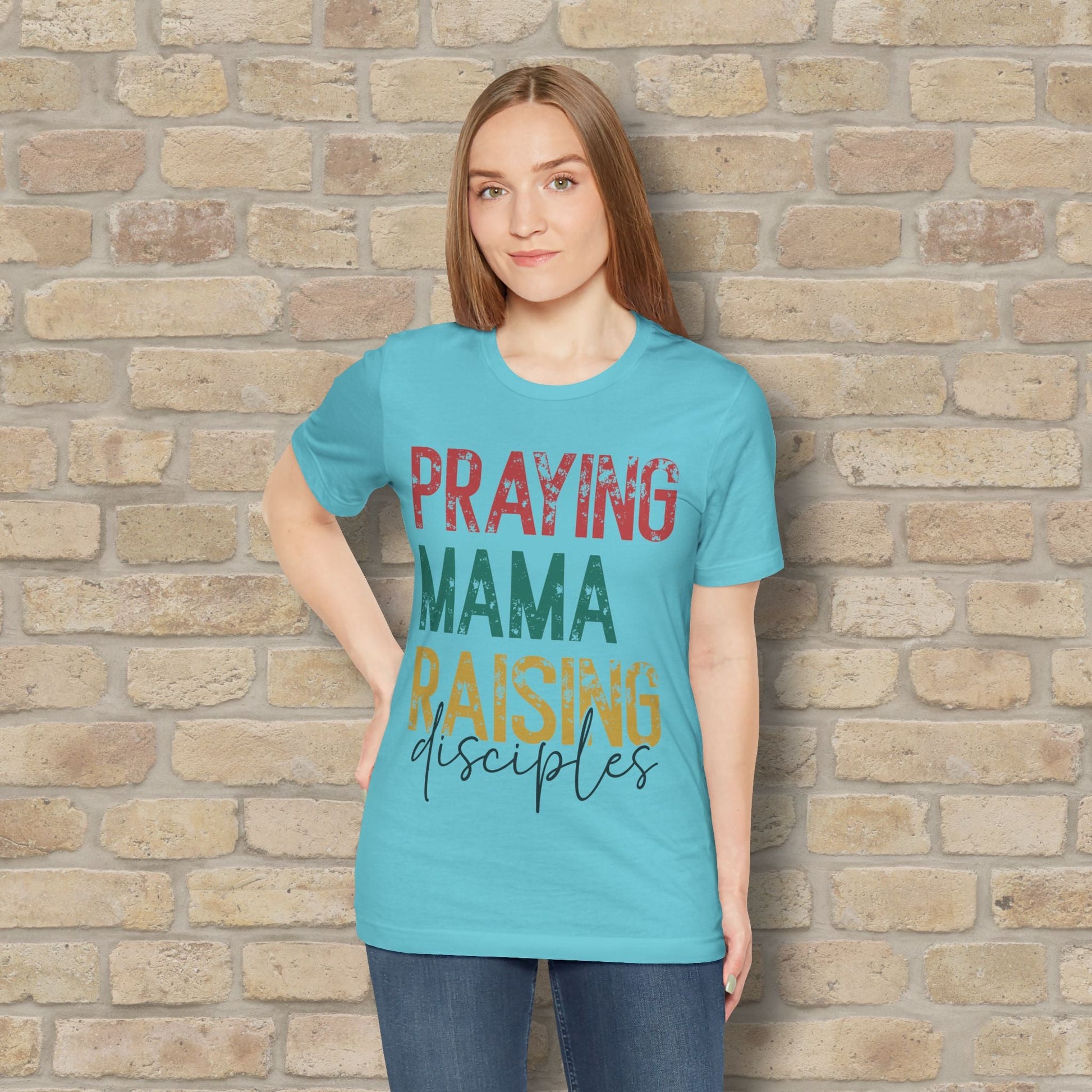 T-Shirt Praying Mama Raising Disciples Tee - Vibrant Styles