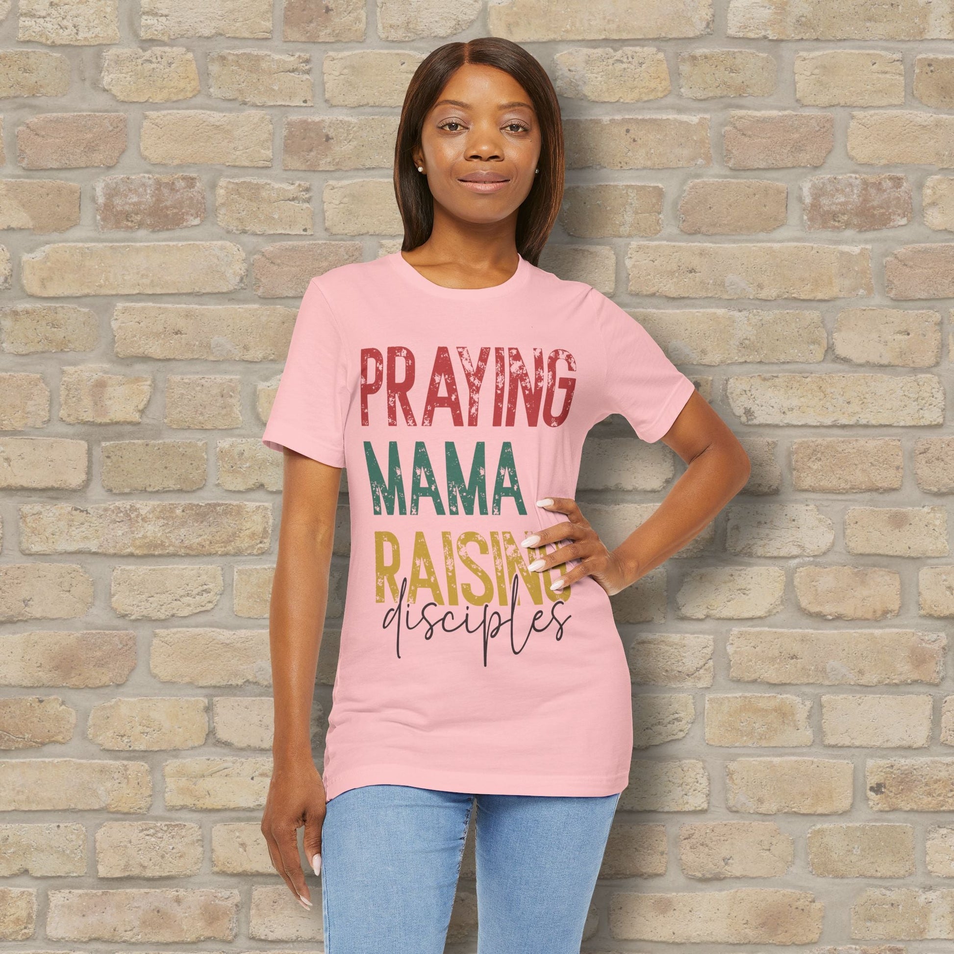 T-Shirt Praying Mama Raising Disciples Tee - Vibrant Styles