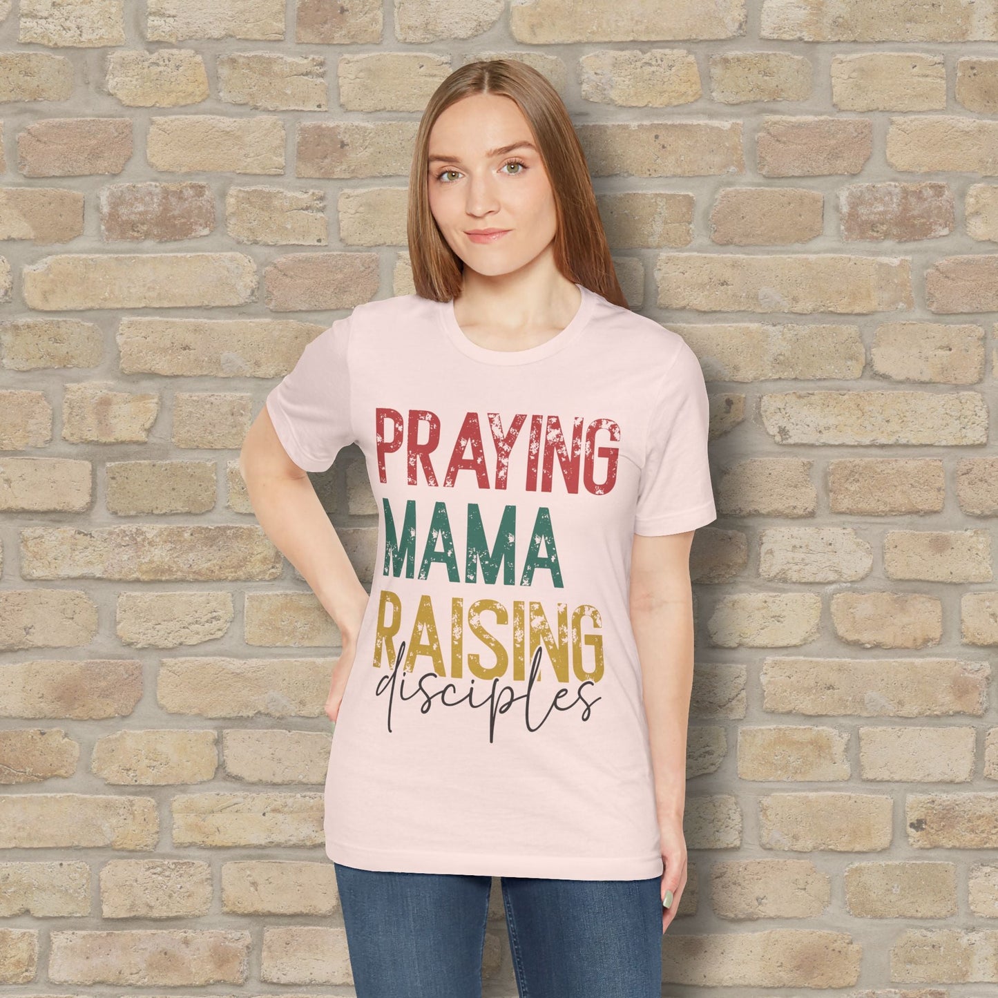 T-Shirt Praying Mama Raising Disciples Tee - Vibrant Styles