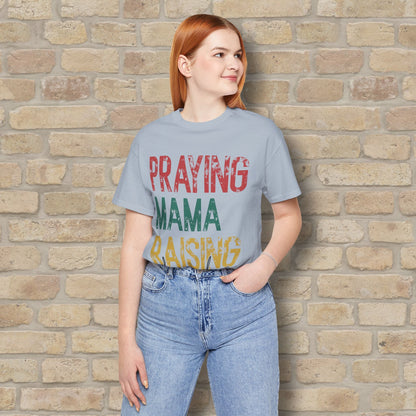 T-Shirt Praying Mama Raising Disciples Tee - Vibrant Styles