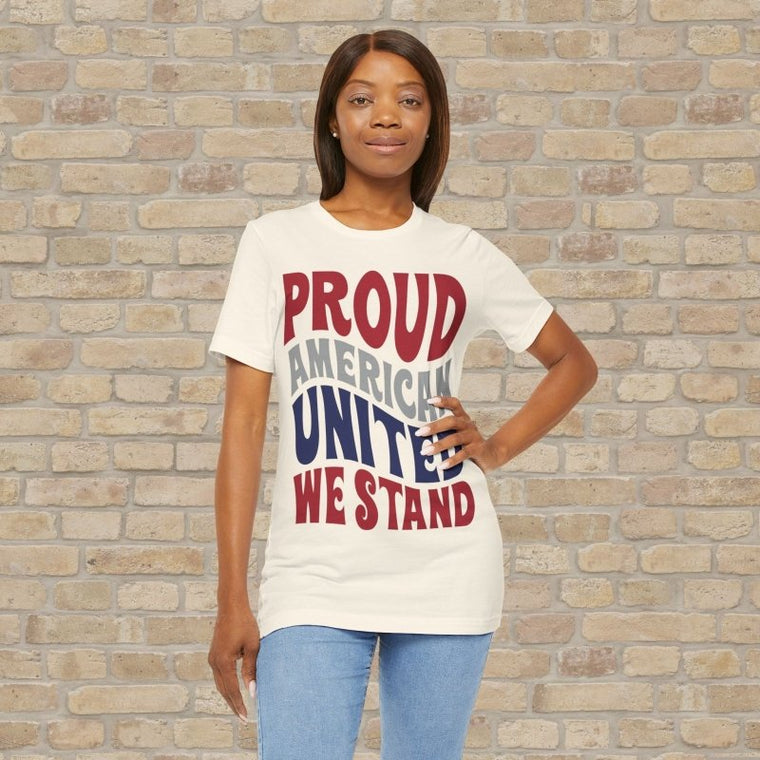 Text Only T-Shirts Proud American Tee - Vibrant Styles